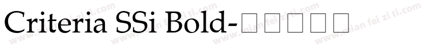 Criteria SSi Bold字体转换